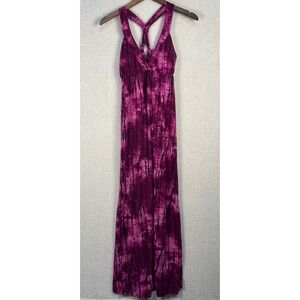 Belle du Jour Pink Purple Tie Dye Maxi Dress Strappy T-Back Medium